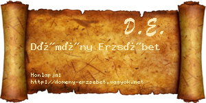 Dömény Erzsébet névjegykártya